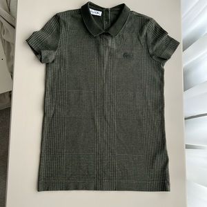 Lacoste Women’s Slim Fit Glen Plaid Polo T-shirt